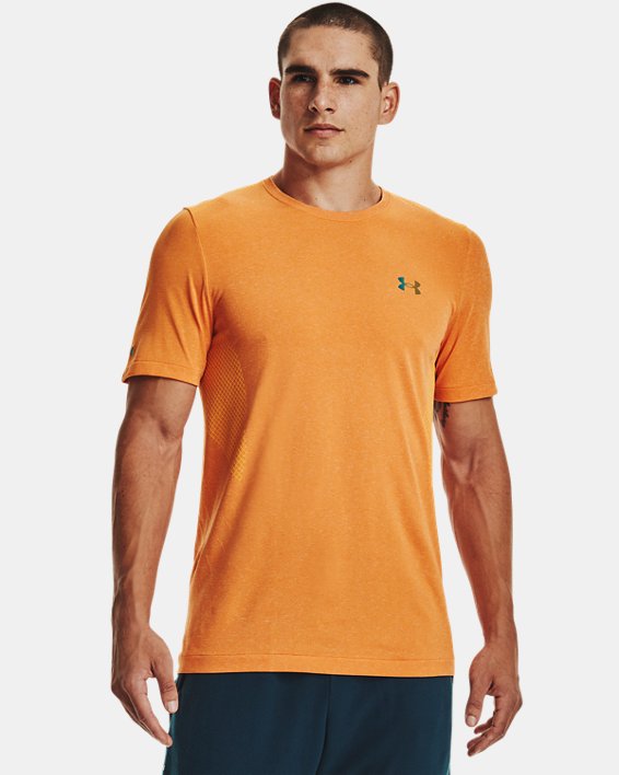 Men's UA RUSH™ Seamless Short Sleeve, Orange, pdpMainDesktop image number 0